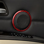 2 PCS Set for BMW 3 Series E90 Carbon Fiber Car Horn Circle Decorative Sticker, Car Horn Circle