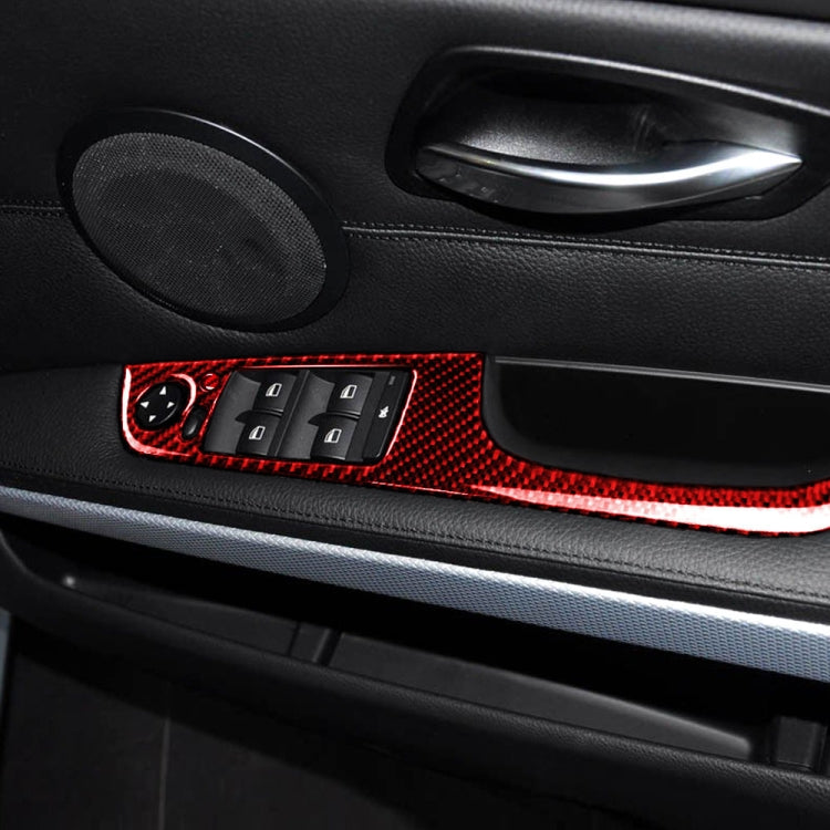 5 PCS Set For BMW 3 Series E90 Carbon Fiber Car Right Drive Window Lift Panel Decorative Sticker, Diameter: 35.8cm, Car Right Drive Window Lift Panel