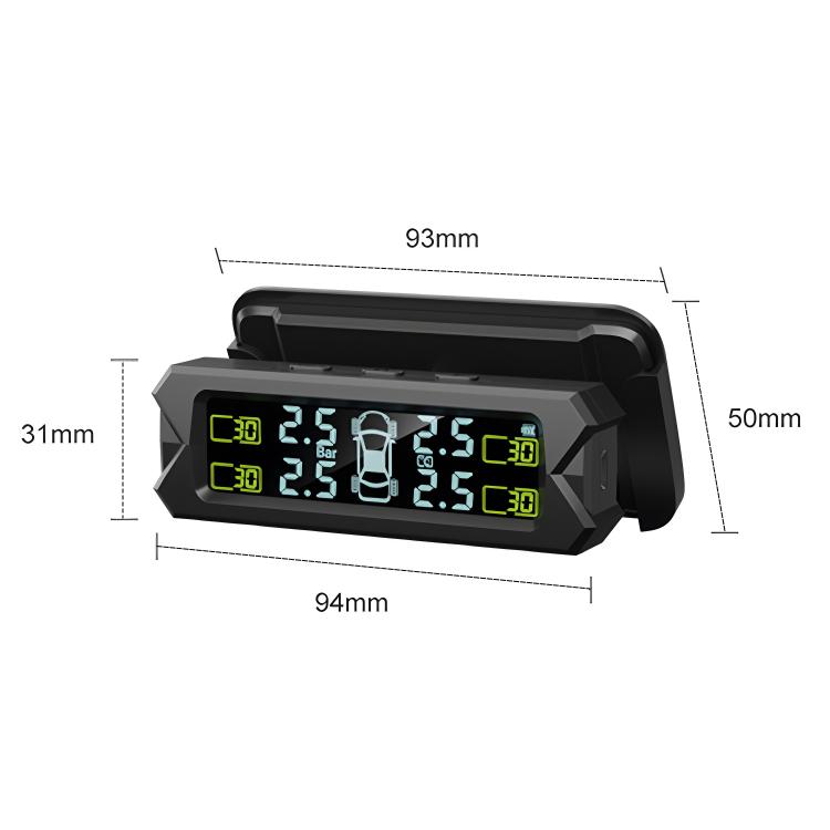 Car High Precision Solar Charging Tire Pressure Monitoring System TPMS, External Voice Sensor, External Voice Sensor