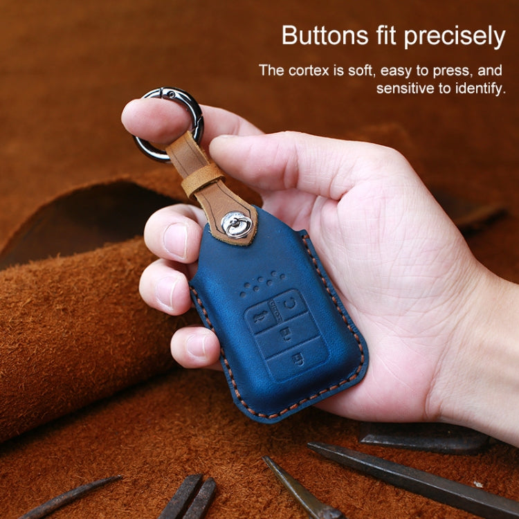 For Honda Car Cowhide Leather Key Protective Cover Key Case, Three Keys Start Version, For Honda, Three Keys Start Version, For Honda, Three Keys Version