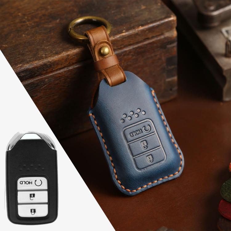 For Honda Car Cowhide Leather Key Protective Cover Key Case, Three Keys Start Version, For Honda, Three Keys Start Version, For Honda, Three Keys Version