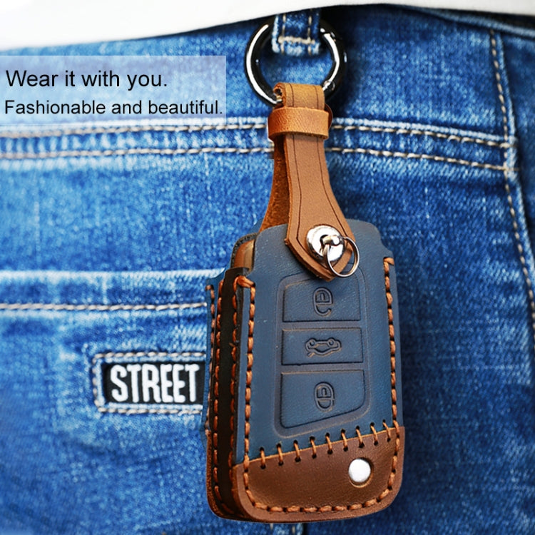For Volkswagen Car Cowhide Leather Key Protective Cover Key Case, D Version, For Volkswagen, D Version, For Volkswagen,D Version