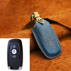 For Ford Car Cowhide Leather Key Protective Cover Key Case, Three Keys Version, For Ford, Three Keys Version