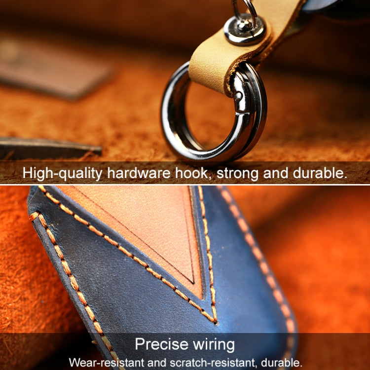 For Ford Car Cowhide Leather Key Protective Cover Key Case, Four Keys Version, For Ford, Four Keys Version