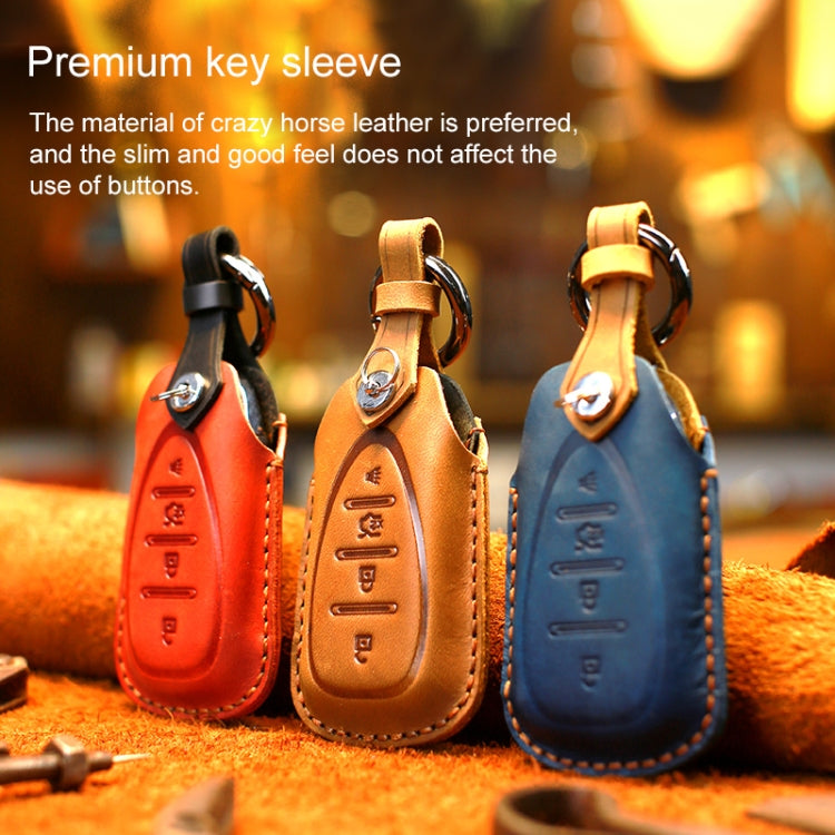 For Chevrolet Car Cowhide Leather Key Protective Cover Key Case, Three Keys Version, For Chevrolet, Three Keys Version