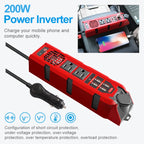 12V to 110V 200W Car Correction Sine Wave Inverter, US Plug, 200W