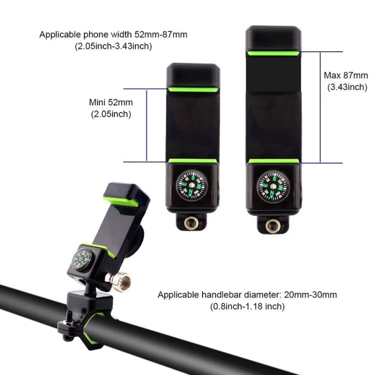 Bicycle / Motorcycle Anti-theft Anti-take Off Mobile Phone Holder with Light, with Light (Green), with Light (Black)