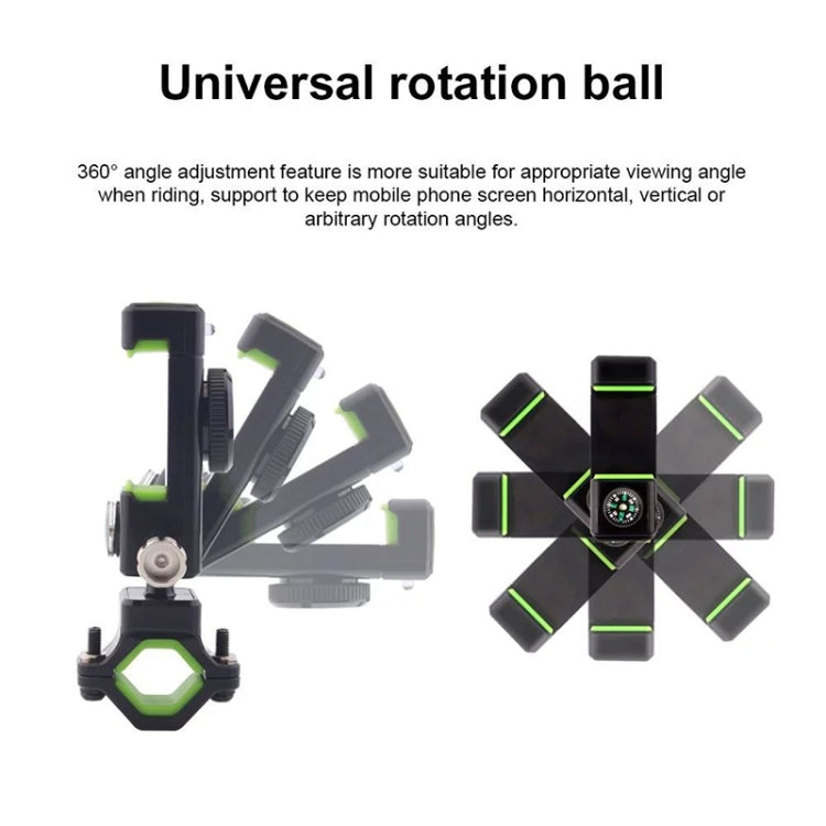 Bicycle / Motorcycle Anti-theft Anti-take Off Mobile Phone Holder without Light, without Light (Green), without Light (Black)