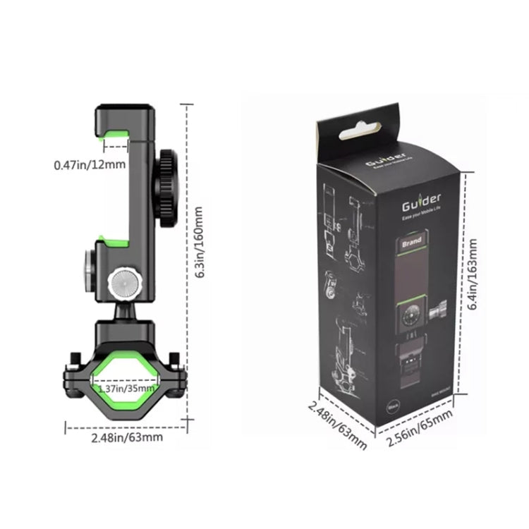 Bicycle / Motorcycle Anti-theft Anti-take Off Mobile Phone Holder without Light, without Light (Green), without Light (Black)