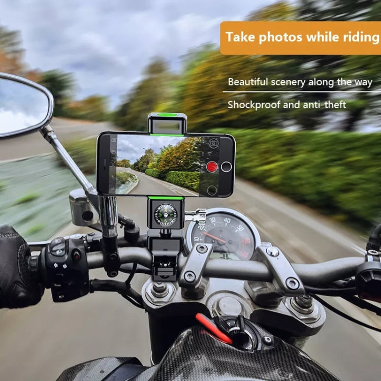 Bicycle / Motorcycle Anti-theft Anti-take Off Mobile Phone Holder without Light, without Light (Green), without Light (Black)