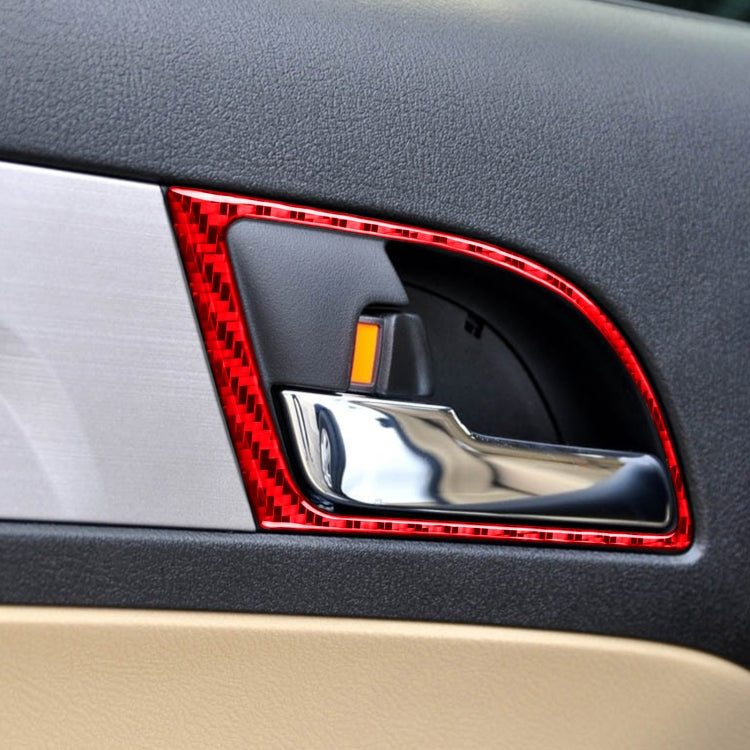 4 PCS Set for Honda CRV 2007-2011 Carbon Fiber Car Inner Handle Frame Decorative Sticker,Left and Right Drive Universal, Inner Handle Frame