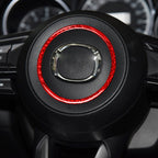 Car Carbon Fiber Steering Wheel Decorative Sticker for Mazda 3 Axela 2017-2018, Left and Right Drive, Steering Wheel for Mazda 3
