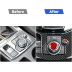 Car Carbon Fiber Multimedia Buttons Decorative Sticker for Mazda 3 / 6 / CX-9 / CX-5, Left and Right Drive, Multimedia Buttons