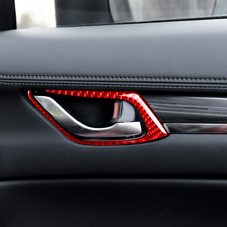 Car Carbon Fiber Inside Door Handle Decorative Sticker for Mazda CX-5 2017-2018, Left and Right Drive, Inside Door Handle