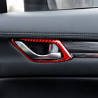 Car Carbon Fiber Inside Door Handle Decorative Sticker for Mazda CX-5 2017-2018, Left and Right Drive, Inside Door Handle