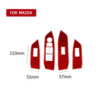 Car Carbon Fiber Window Glass Lift Panel Decorative Sticker for Mazda CX-5 2017-2018, Right Drive, Window Glass Lift Panel, Right Drive