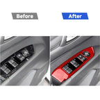 Car Carbon Fiber Window Glass Lift Panel Decorative Sticker for Mazda CX-5 2017-2018, Left Drive, Window Glass Lift Panel, Left Drive