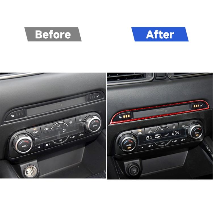 Car Carbon Fiber Central Control Panel Decorative Sticker for Mazda CX-5 2017-2018, Left and Right Drive, Central Control Panel