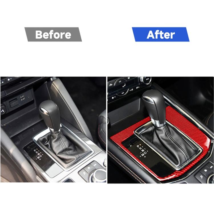 Car Carbon Fiber Gear Panel Decorative Sticker for Mazda CX-5 2017-2018, Left Drive, Gear Panel, Left Drive