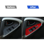 Car Carbon Fiber Window Glass Lift Panel Decorative Sticker for Toyota RAV4 2006-2013, Left Drive, Window Glass Lift Panel, Left Drive