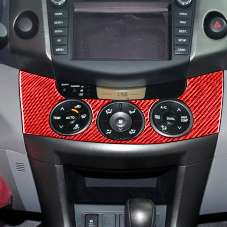 Car Carbon Fiber Central Control Switch Panel Decorative Sticker for Toyota RAV4 2006-2013, Left and Right Drive, Central Control Switch Panel
