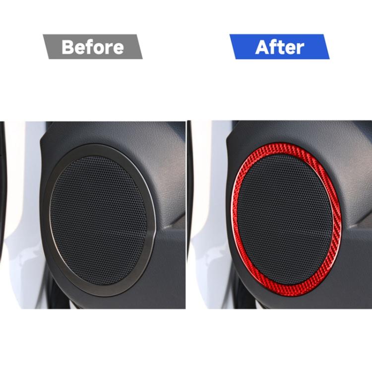 Car Carbon Fiber Door Horn Decorative Sticker for Toyota RAV4 2006-2013, Left and Right Drive, Door Horn