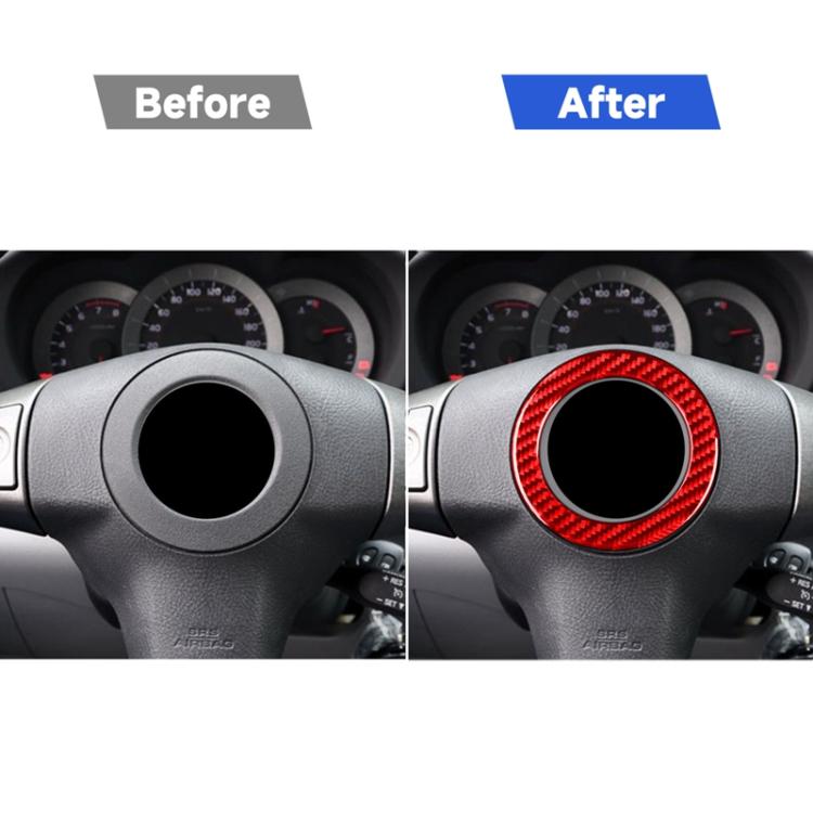 Car Carbon Fiber Steering Wheel Decorative Sticker for Toyota RAV4 2006-2013, Left and Right Drive, Steering Wheel