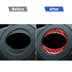 Car Carbon Fiber Steering Wheel Logo Decorative Sticker for Toyota RAV4 2006-2013, Left and Right Drive, Steering Wheel Logo