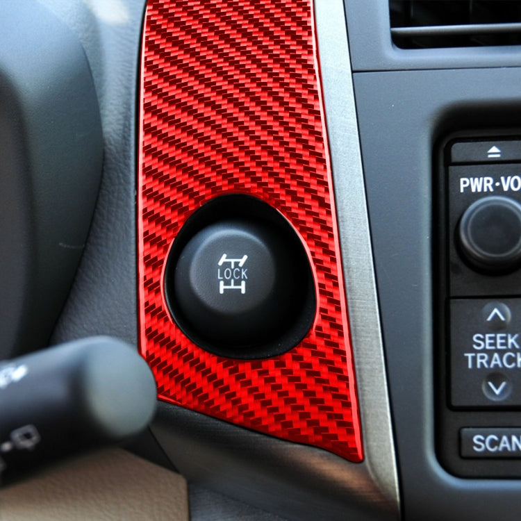 Car Carbon Fiber Warning Light Switch Panel Decorative Sticker for Toyota RAV4 2006-2013, Left and Right Drive, Warning Light Switch Panel