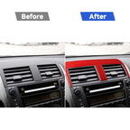 Car Carbon Fiber Inside Central Control Air Outlet Decorative Sticker for Toyota RAV4 2006-2013, Left and Right Drive, Inside Central Control Air Outlet