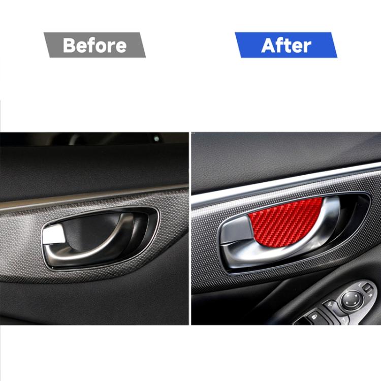 Car Carbon Fiber Inside Door Bowl Decorative Sticker for Infiniti Q50 2014-2020, Left and Right Drive, Inside Door Bowl