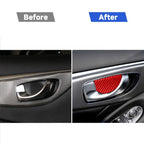 Car Carbon Fiber Inside Door Bowl Decorative Sticker for Infiniti Q50 2014-2020, Left and Right Drive, Inside Door Bowl