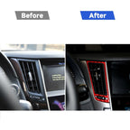 Car Carbon Fiber Central Air Outlet Decorative Sticker for Infiniti Q50 2014-2020, Left and Right Drive, Central Air Outlet