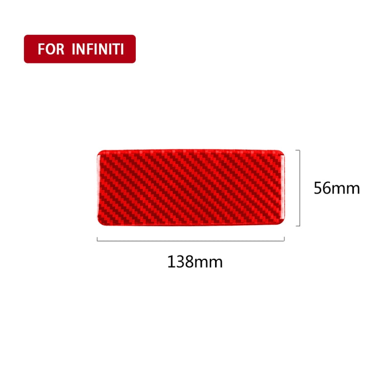 Car Carbon Fiber Rear Ashtray Panel Decorative Sticker for Infiniti Q50 2014-2020, Left and Right Drive, Rear Ashtray Panel