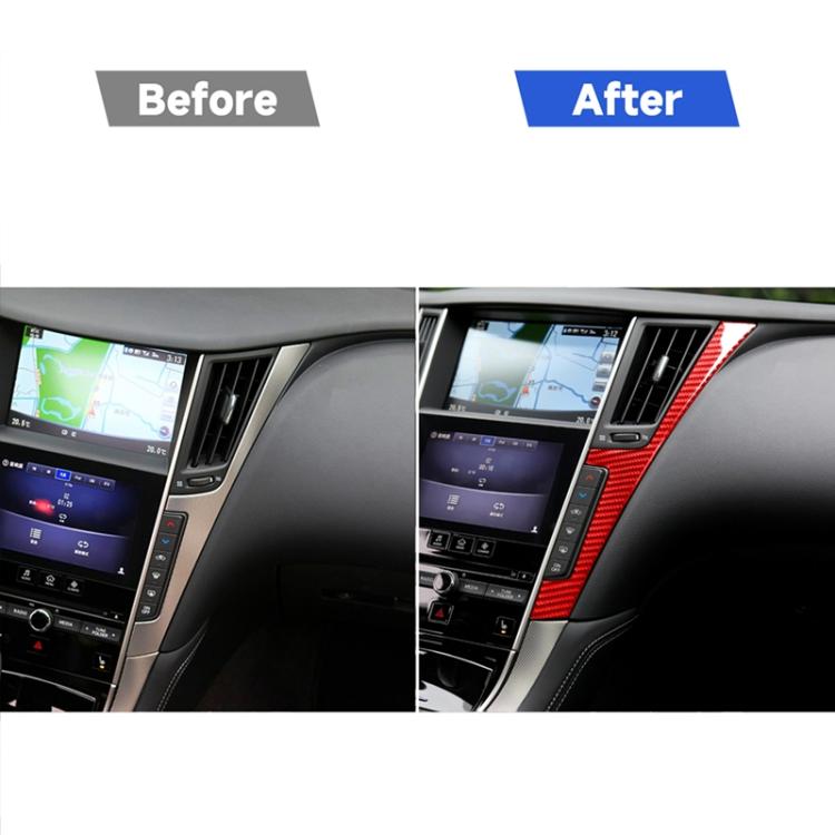 Car Carbon Fiber Central Control F Frame Decorative Sticker for Infiniti Q50 2014-2020, Left and Right Drive, Central Control F Frame