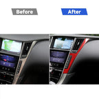 Car Carbon Fiber Central Control F Frame Decorative Sticker for Infiniti Q50 2014-2020, Left and Right Drive, Central Control F Frame
