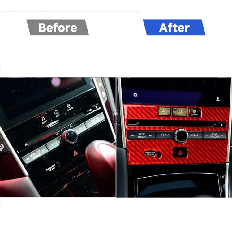 Car Carbon Fiber B Style CD Console Panel Decorative Sticker for Infiniti Q50 2014-2020, Left Drive, B Style CD Console Panel, Left Drive