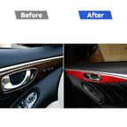 Car Carbon Fiber B Style Door Handle Panel Decorative Sticker for Infiniti Q50 2014-2020, Left Drive, B Style Door Handle Panel, Left Drive