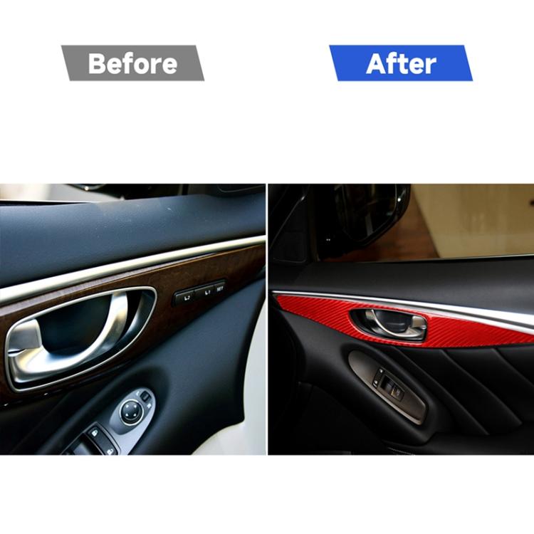 Car Carbon Fiber B Style Door Handle Panel Decorative Sticker for Infiniti Q50 2014-2020, Left Drive, B Style Door Handle Panel, Left Drive