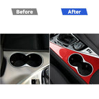 Car Carbon Fiber Water Cup Holder Panel Decorative Sticker for Infiniti Q50 2014-2020, Right Drive, Water Cup Holder Panel, Right Drive