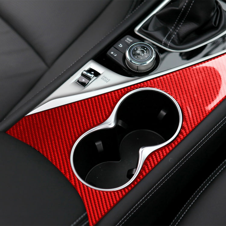 Car Carbon Fiber Water Cup Holder Panel Decorative Sticker for Infiniti Q50 2014-2020, Left Drive, Water Cup Holder Panel, Left Drive
