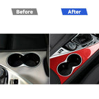 Car Carbon Fiber Water Cup Holder Panel Decorative Sticker for Infiniti Q50 2014-2020, Left Drive, Water Cup Holder Panel, Left Drive