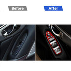 Car Carbon Fiber Window Glass Lift Panel Decorative Sticker for Infiniti Q60, Right Drive, Window Glass Lift Panel, Right Drive