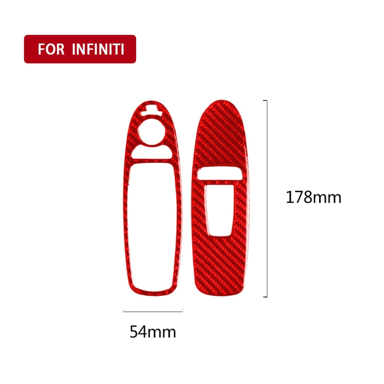 Car Carbon Fiber Window Glass Lift Panel Decorative Sticker for Infiniti Q60, Left Drive, Window Glass Lift Panel, Left Drive