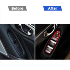 Car Carbon Fiber Window Glass Lift Panel Decorative Sticker for Infiniti Q60, Left Drive, Window Glass Lift Panel, Left Drive