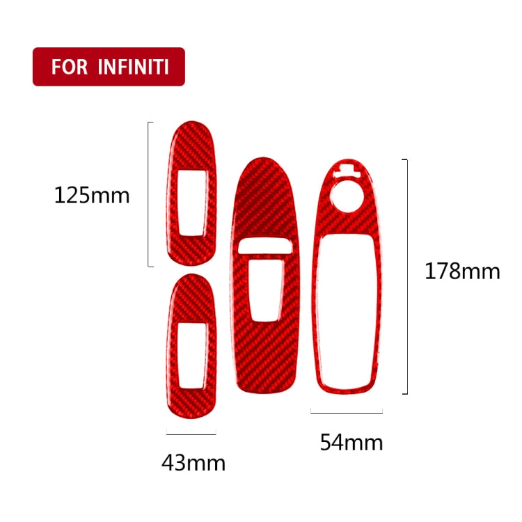 Car Carbon Fiber B Style Window Glass Lift Panel Decorative Sticker for Infiniti Q50 2014-2020, Right Drive, B Style Window Glass Lift, Right Drive