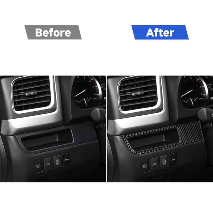 Car Carbon Fiber Driver Card Slot Panel Decorative Sticker for Toyota Highlander 2014-2019, Left Drive, Driver Card Slot Panel