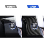 Car Carbon Fiber Ignition Switch Panel Decorative Sticker for Toyota Highlander 2014-2019, Left Drive, Ignition Switch Panel