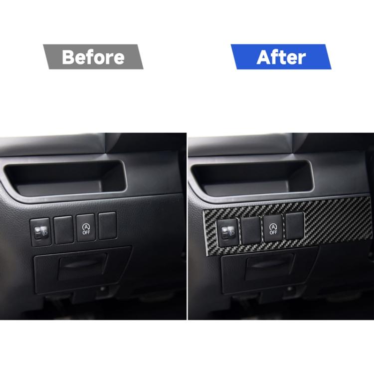 Car Carbon Fiber Headlight Adjustment Switch Panel Decorative Sticker for Toyota Highlander 2014-2019, Left Drive, Headlight Adjustment Switch Panel