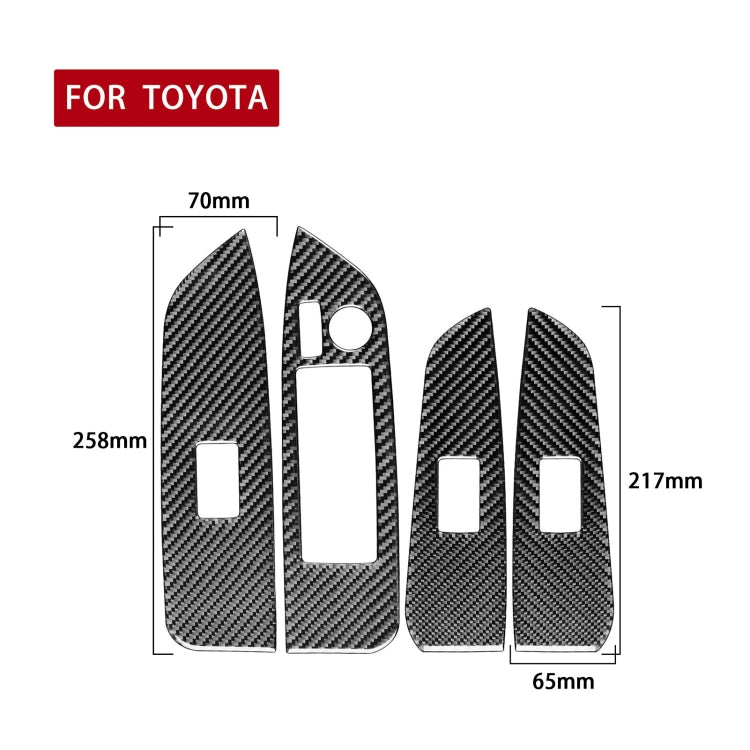 Car Carbon Fiber Window Glass Lift Decorative Sticker for Toyota Highlander 2014-2019, Left Drive, Window Glass Lift